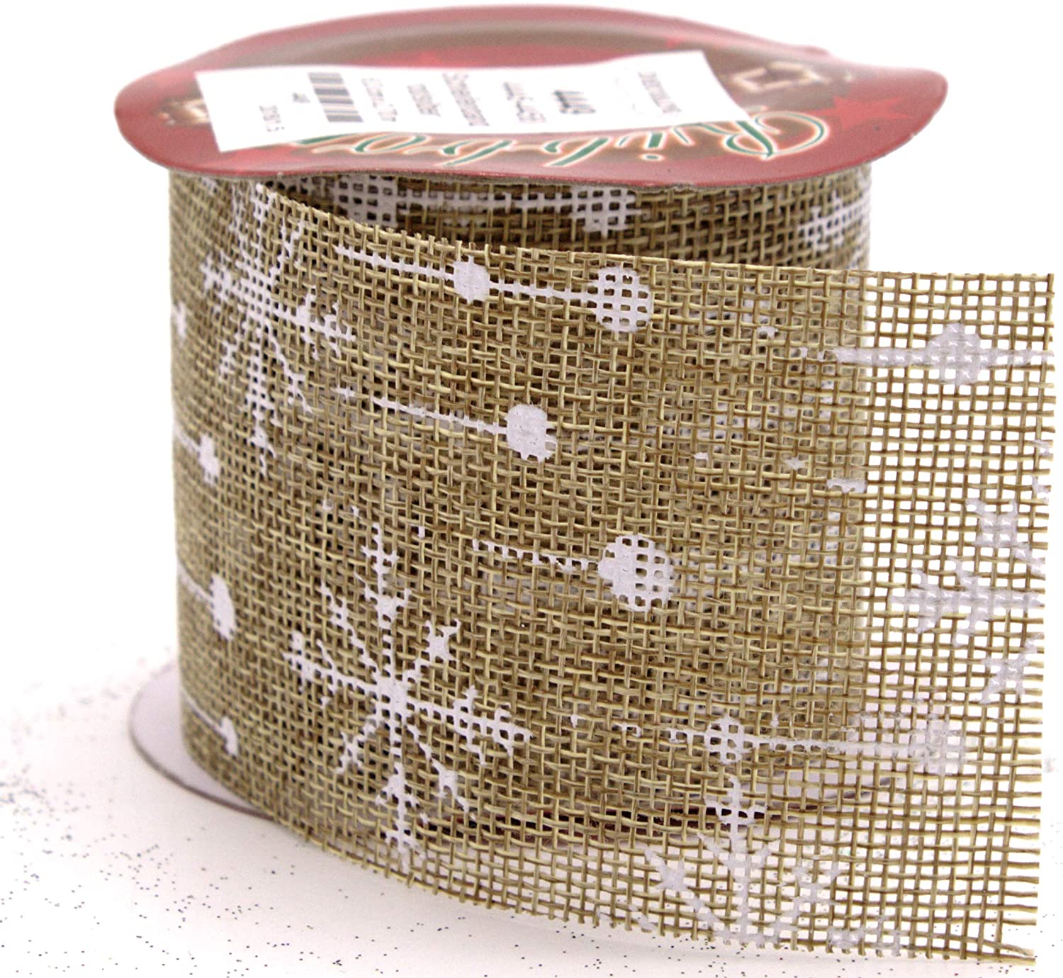 Daro Deko Jute Ribbon 6 Cm X 2.7 M With White Or Red Patterns-1 Piece Or 3 