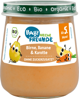 FRECHE FREUNDE Fruits-Jars of pear, banana & carrot, from the 5th month, 120 g