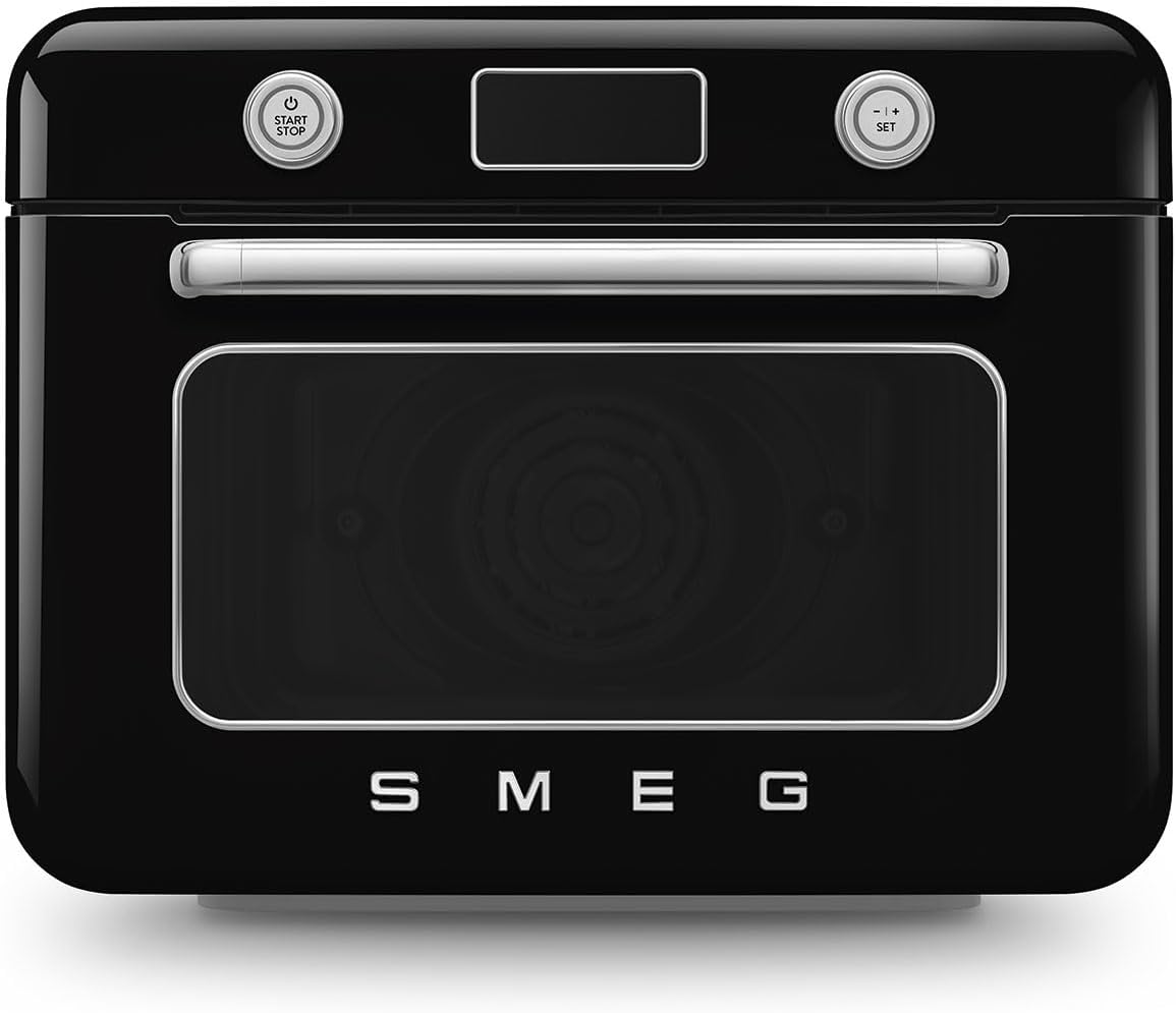 Smeg, COF01BLEU Steam Combination Oven 10 Cooking Functions 33 Automatic Recipes Removable Tank Steam Cooking Descaling Function 1800W Power Black