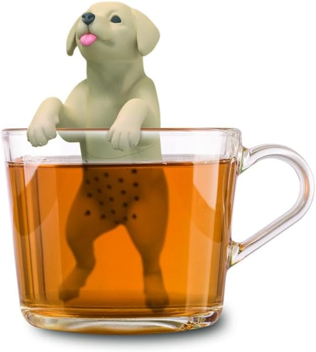 Winkee Store Winkee Cute Animal Tea Strainer – Tea Infuser for Loose Tea – Funny Tea Infuser – Tea Strainer for Cup – Spice Strainer Silicone – Tea Capsule Animal Figure (Dog)