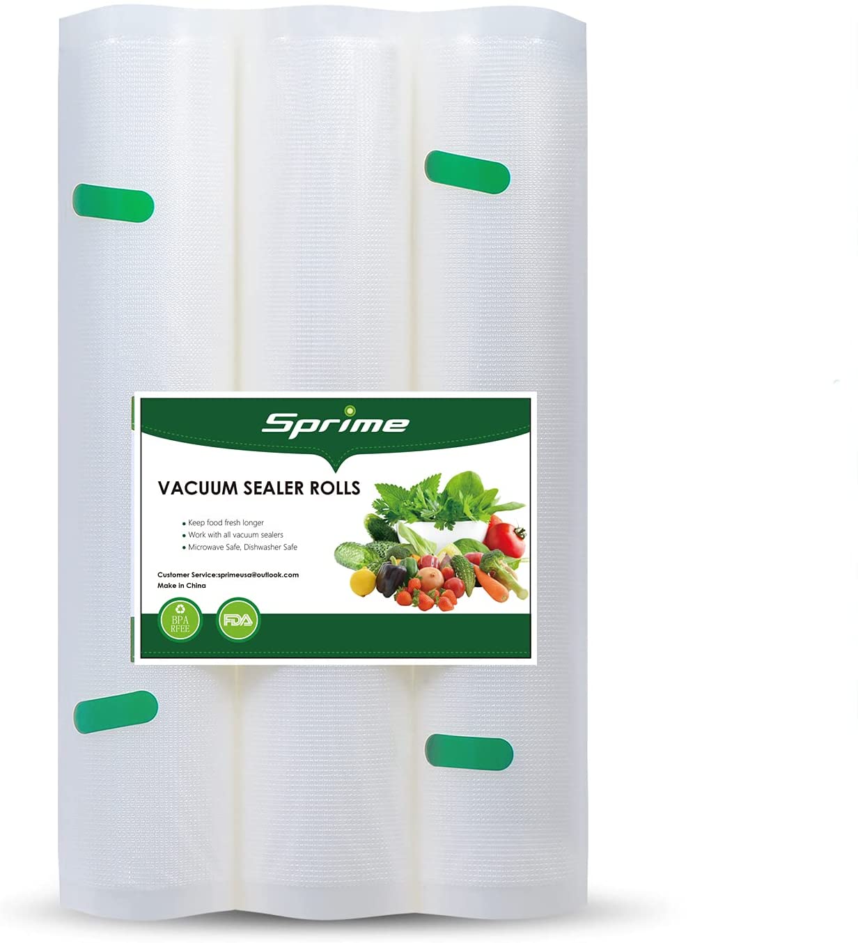 SPRIME Vacuum Bags Food for Foil Welding Machine 17 x 500 cm 3 Rolls Freezer Bags Durable, Tear-Resistant, BPA-Free, Reusable Vacuum Bags (17 x 500 cm, 3 Rolls)