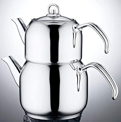 Schillerbach Turkish Caydanlik Teapot Tea Set Stainless Steel Mini Jug