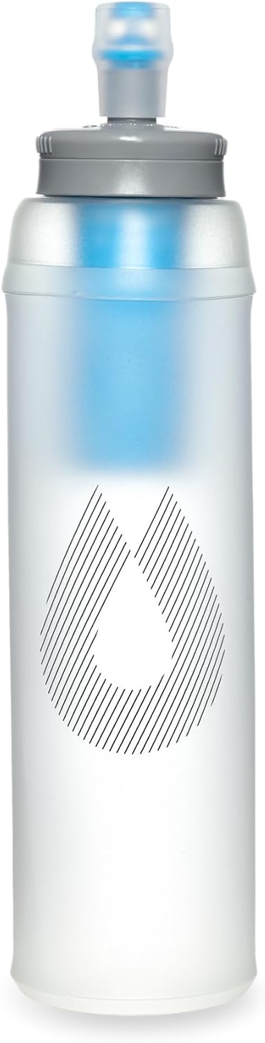 HydraPak UltraFlask+ 500ml - Filtered Compressible Softflask Water Bottle for Hydration Vests and Running Backpacks with Integrated Water Filter (Clear, 500ml)