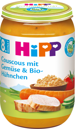 HiPP Menu Couscous with vegetables & organic chicken from the 8th month, 220 g