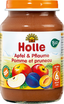 Holle baby food Fruits Apple & plum from the 6th month, 190 g