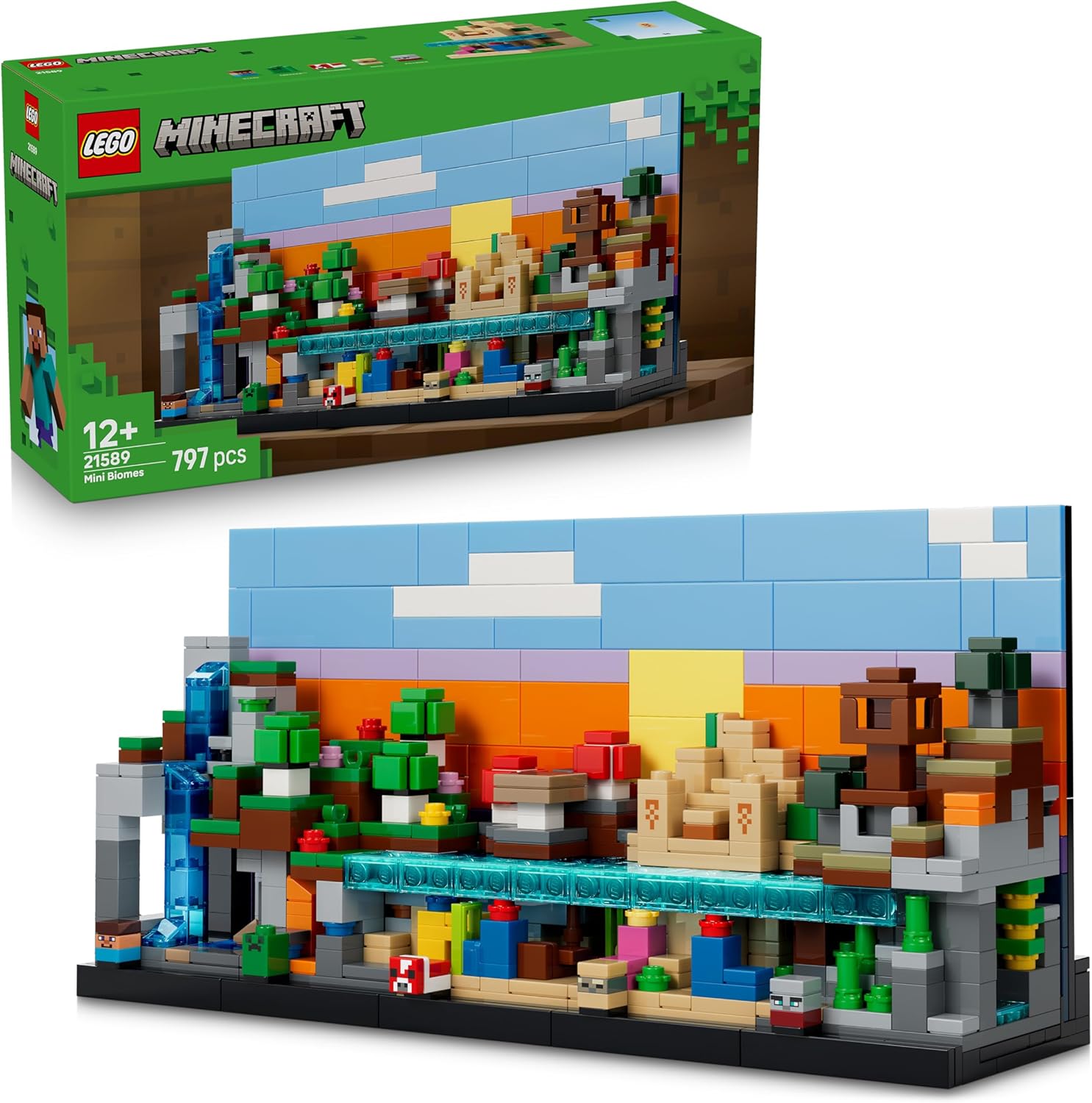 LEGO Minecraft Mini Biome - DIY Decoration Set - 3D Puzzle with 5 Micro Figures - Creative Play Set for Building and Collecting - Gamer Gift for Boys, Girls and Teenagers from 12 Years - 21589