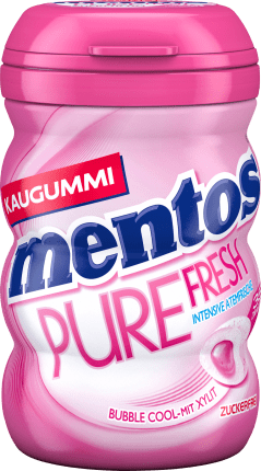Mentos Pure fresh bubble cool chewing gum with green tea, sugar-free (35 pieces), 70 g