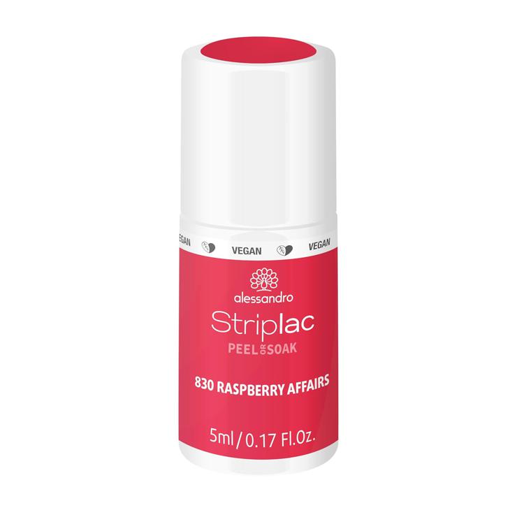 alessandro Striplac Peel or Soak - Sweet Sorbets - Raspberry Affairs - Vegan - LED Nail Polish in Red Pink - For Perfect Nails in 15 Minutes, 5 ml