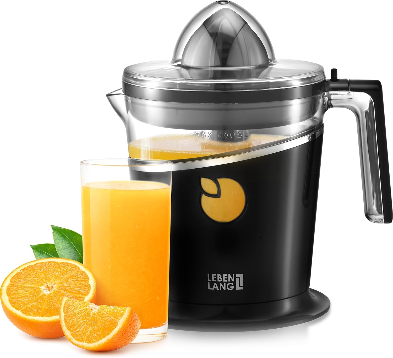 LEBENLANG Electric Juicer 800 ml & Adjustable Strainer - Orange Squeezer, Citrus Juicer, Lemon Squeezer, Fruit Press, Orange Juicer Citrus Press Electronic Orange Juicer