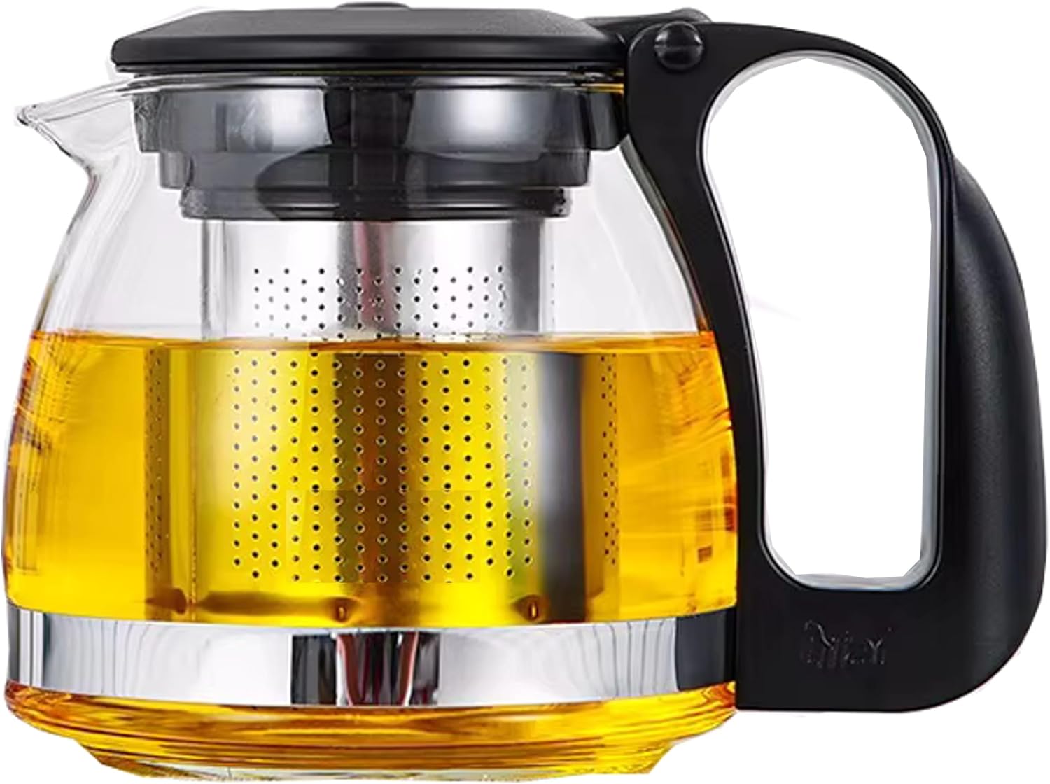 SHOV Glass teapot with tea strainer, overheating protection, glass teapot, stainless steel filter strainer (1250 ml)