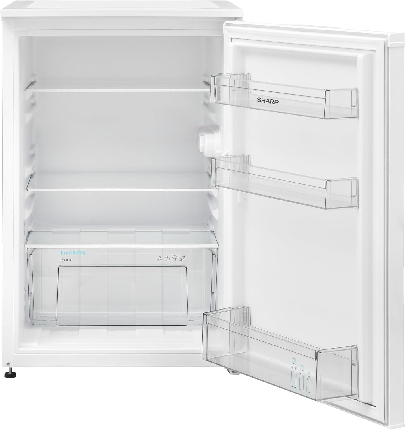SHARP SJ-UD135T2W-EU Fridge / 135L Capacity / Small Fridge with Continuous Temperature Control / LED Interior Lighting / White