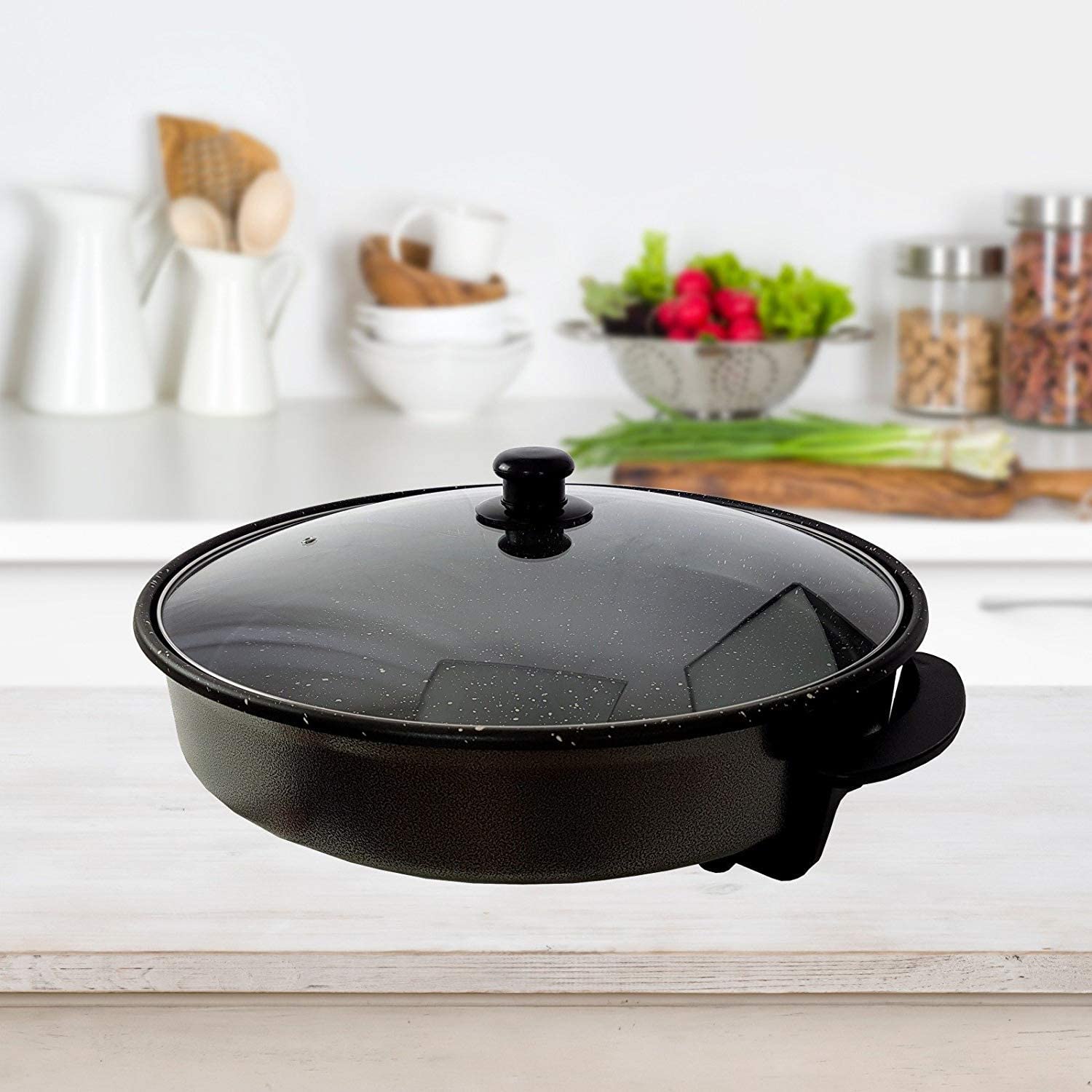 FRX Grill Pan Marble Ceramic Non-Stick Coating Frying Pan Steak Pan Cast Aluminium Pan (28 cm) XL 42 x 9