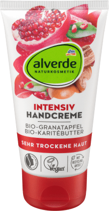 alverde NATURKOSMETIK Handcreme Intensiv Bio-Granatapfel, Bio-Karitébutter, 75 ml