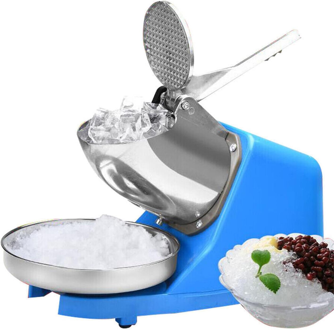 Treeisland Electric Ice Crusher, Ice Crusher, Ice Crusher, 65 kg/h Electric Ice Shaver for Preparing Cold Drinks, Milk Tea, Smoothies