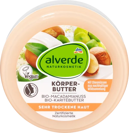 alverde NATURKOSMETIK Alverde body butter Macadamianuss, 200 ml