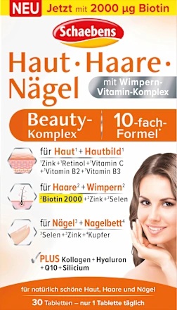 Schaebens Skin, Hair, Nails Beauty Complex Tablets, 30 tablets, 24 g