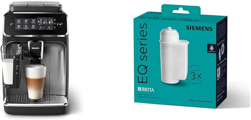 Philips Domestic Appliances Philips Series 3200 Fully Automatic Coffee Machine - LatteGo Milk System & Siemens Brita Intenza Water Filter TZ70033A, Reduces Limescale Content of Water