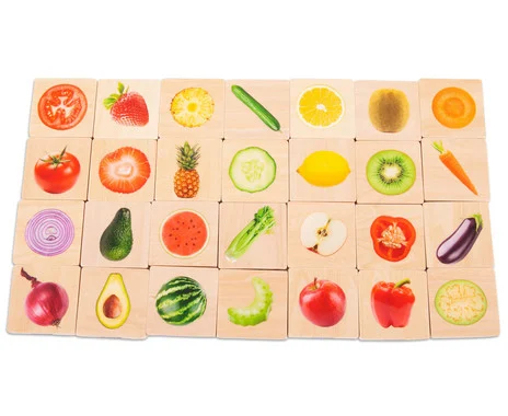 Wooden fruit and vegetable memo board
