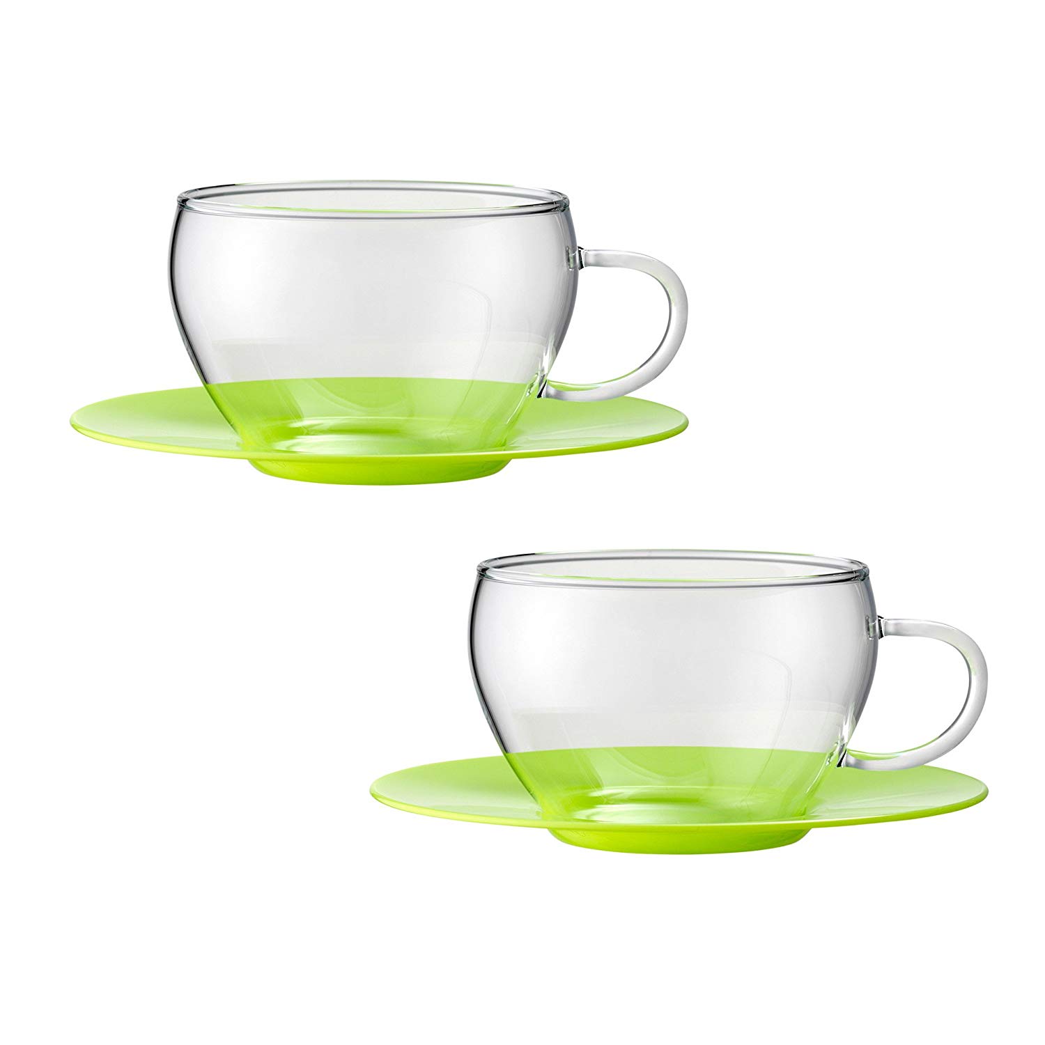 Bohemia Cristal 093 012 097 Play Of Colors Set Of 2 Plastic Saucer With Cof