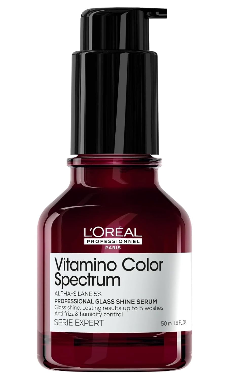 L'Oréal Professionnel L\'Oréal Professionnel Hair Serum for Ultra Strong Shine for All Hair Types and Instant Glass Shine with 5% Alpha Silane, Vegan, Expert Series, Vitamino Color Spectrum Glass Shine Serum, 50 ml