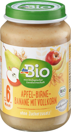 dmBio Apple-pear-banana with whole grains from the 6th month, Demeter, 190 g