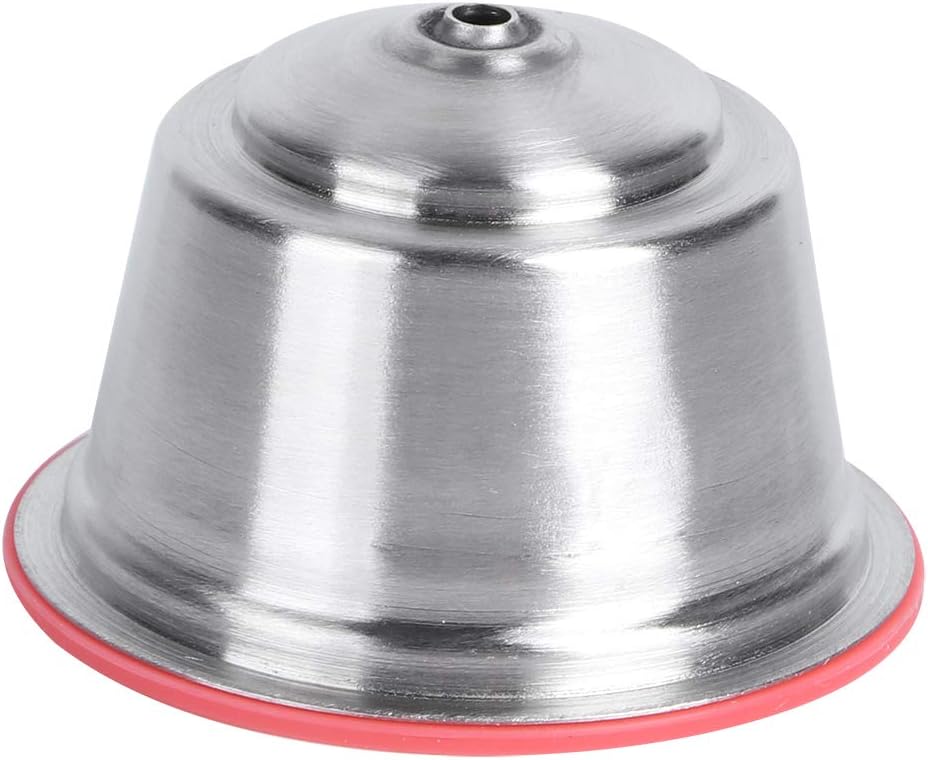 Reusable Stainless Steel Capsules Refillable Crema Coffee Capsules Bowls Cup Suitable for Coffee Machine (Red), red