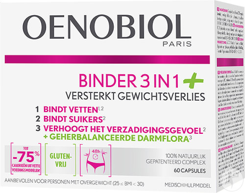 Oenobiol Binder 3-In-1+ weight loss dietary supplement 60 capsules