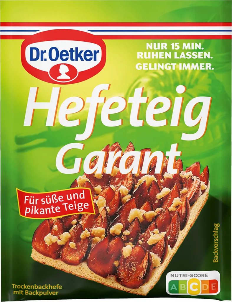 Mega-Paradies Oetker yeast dough for sweet and savory doughs without rising time 32 g 18-pack
