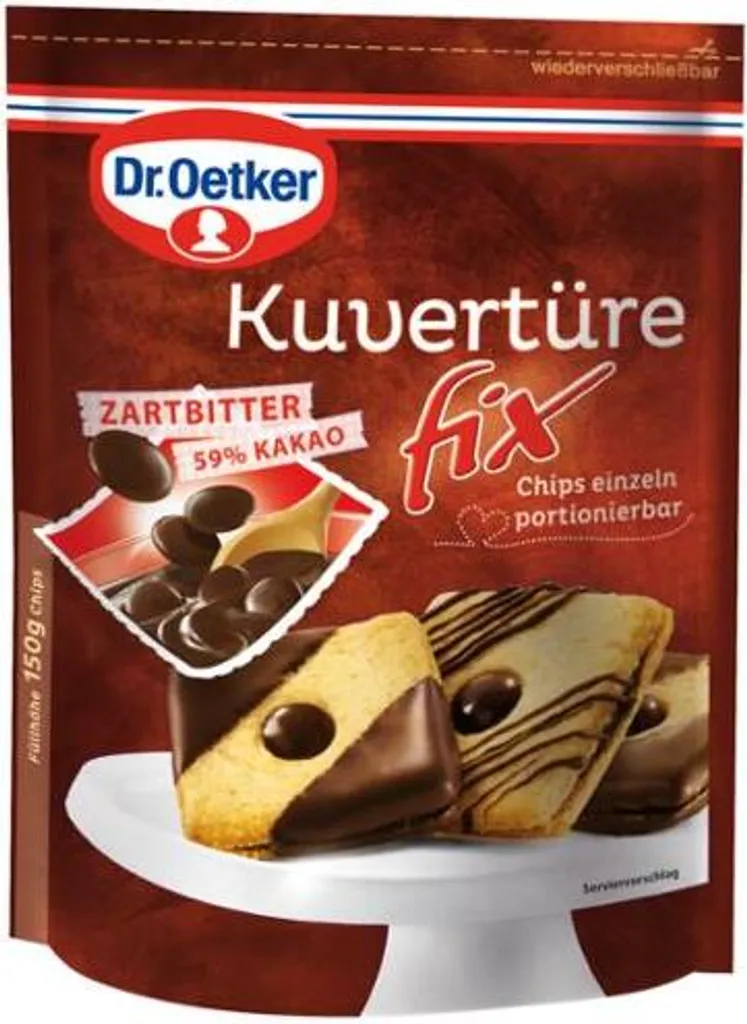 Mega-Paradies Oetker Dark Chocolate Couverture Fix 0.15 kg 150g