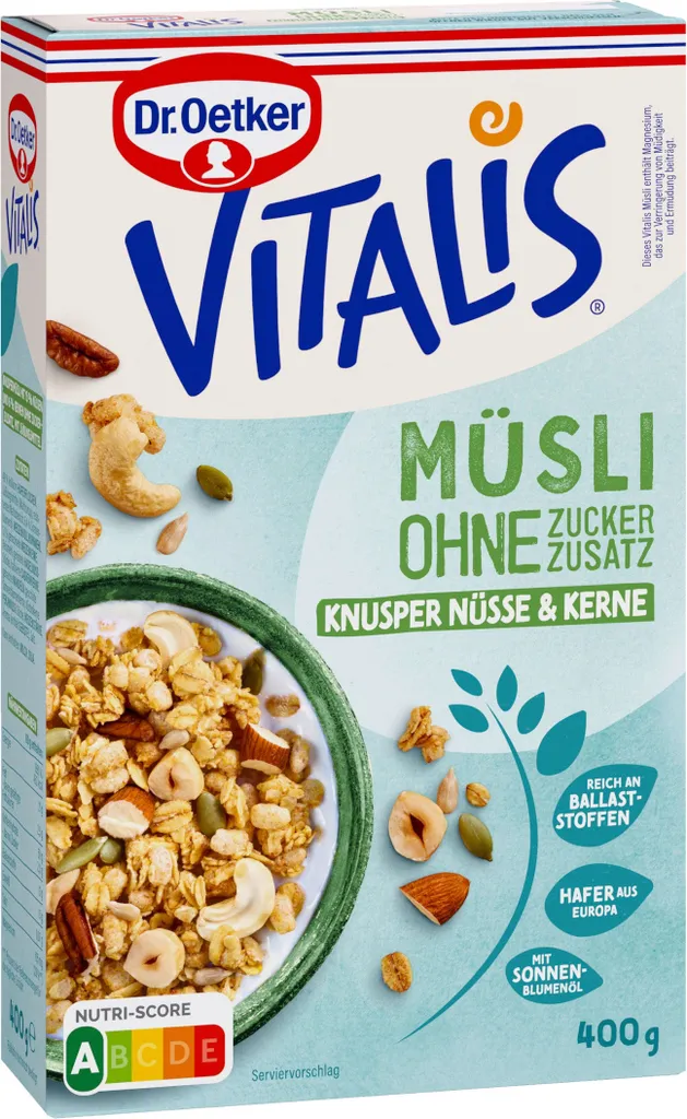 Mega-Paradies Oetker Vitalis no added sugar crunchy nuts and seeds 400g