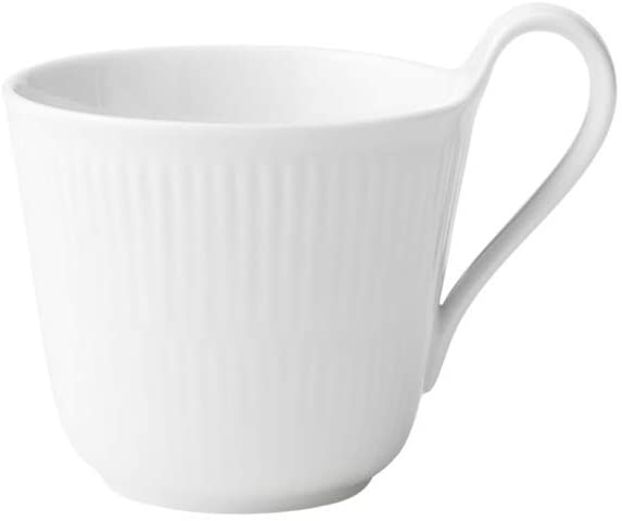 Royal Copenhagen White Ribbed Mug High Handle 33cl