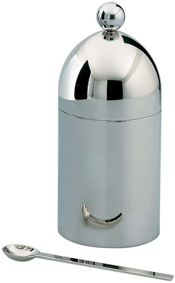 Officina Alessi Sugar Bowl and Spoon, Silver