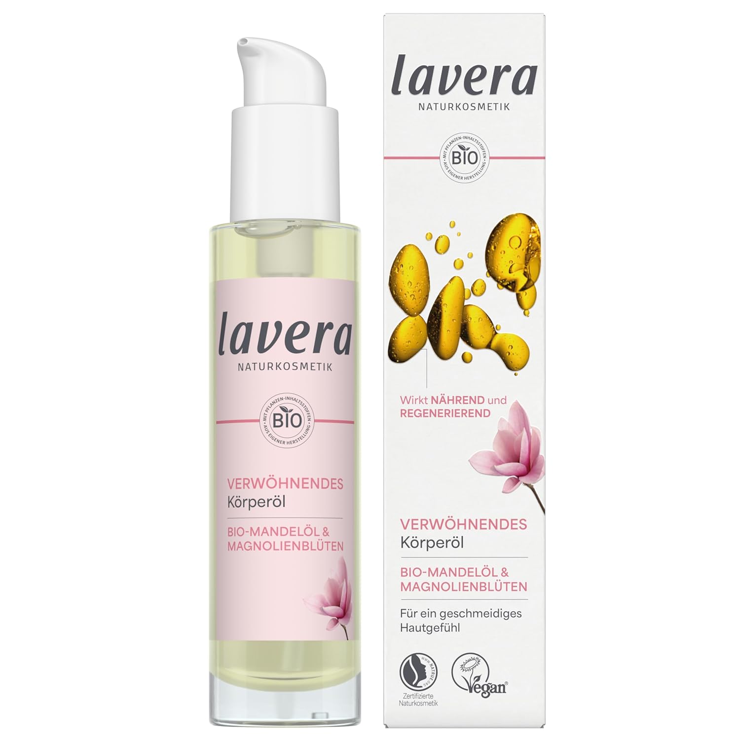 lavera Pampering Body Oil - Smooth Skin Feeling - Regenerating & Moisture-Preserving - Vegan - Natural Cosmetics - 100 ml