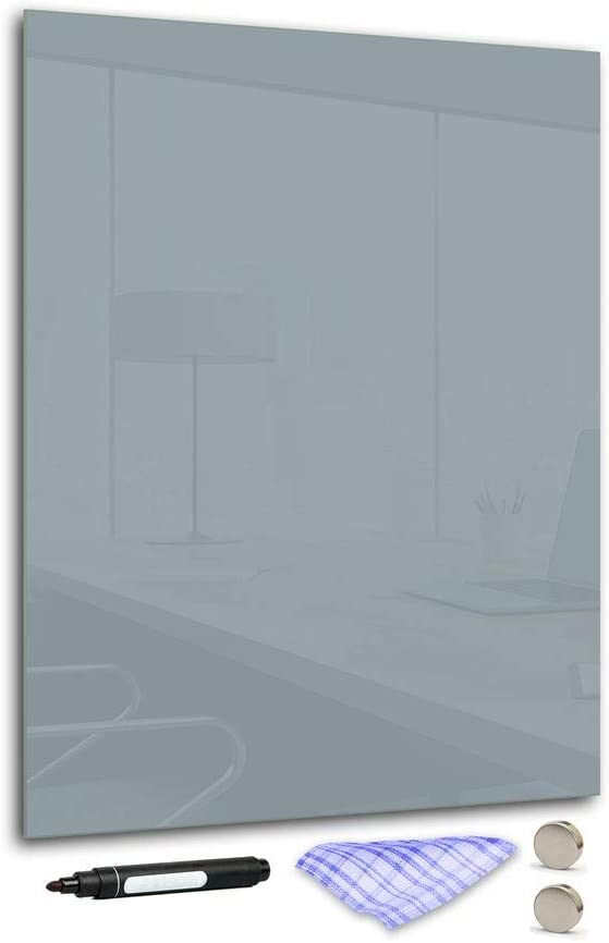 DekoGlas Decorative Glass Magnetic Board 90 X 70 Cm Various Colours With Pen, Cloth 