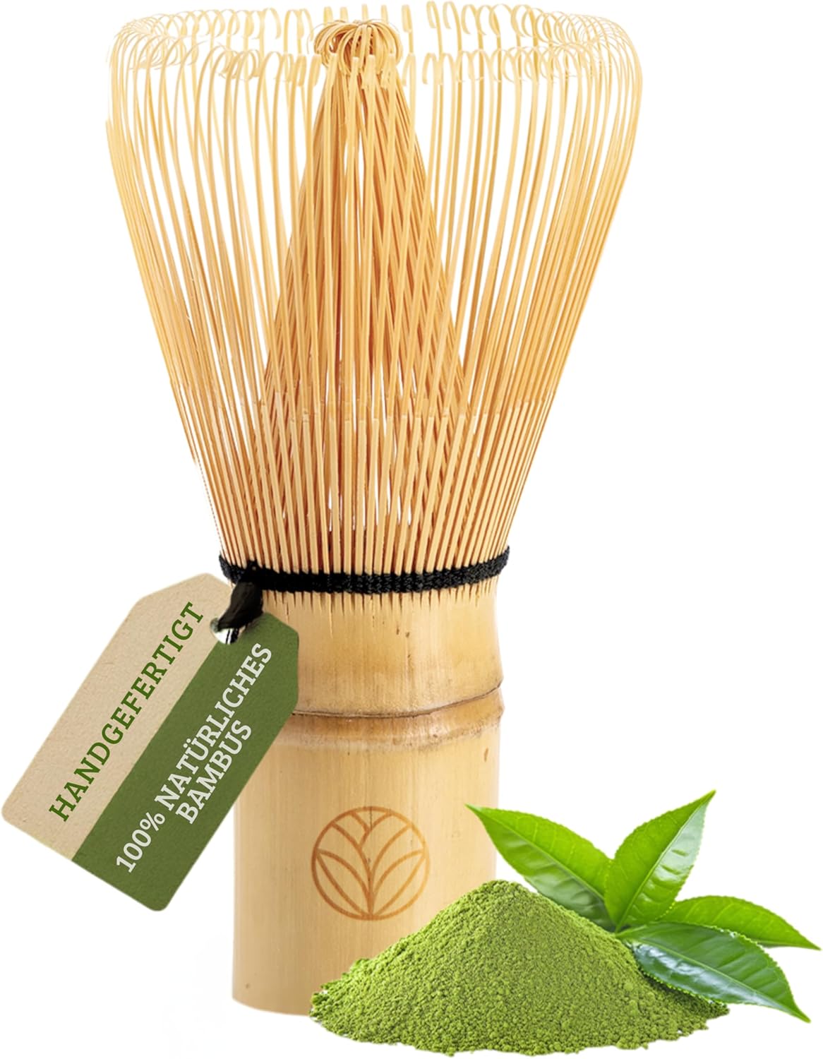 Matcha Broom Bamboo Broom with 100 Bristles for Creamy Matcha Foam, High-Quality Whisk as Accessory for Your Matcha Set, Sustainable and Handmade