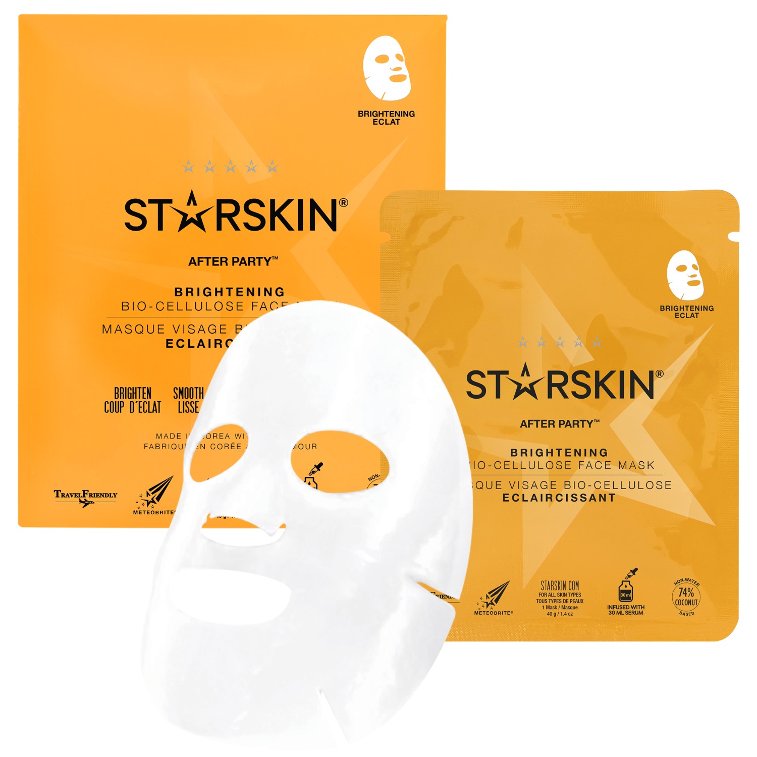 STARSKIN After Party™ Coconut Bio-Cellulose Brightening Face Mask