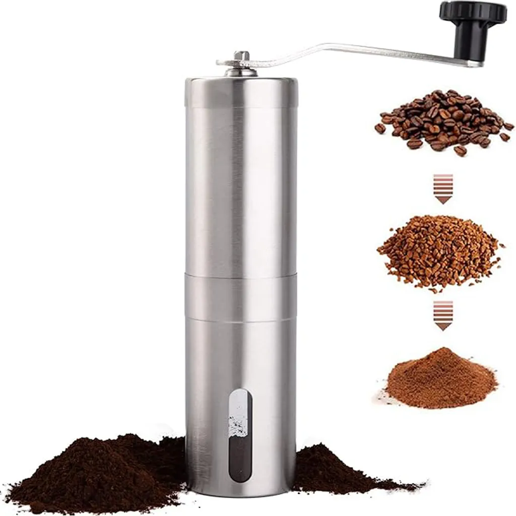 OKWISH Stainless Steel Coffee Grinder with Blades, Electric Mini Electric Spice Grinder, Coffee Bean Grinder, Coffee Spice, Silver