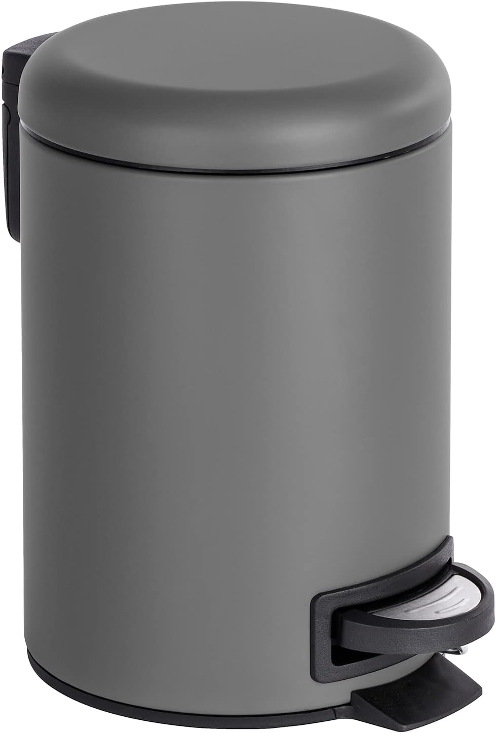 WENKO Cosmetic Pedal Bin Leman Gray 3 L – Cosmetic Bin, Rubbish Bin Capacity: 3 liters, steel, 17 x 25 x 22.5 cm, gray
