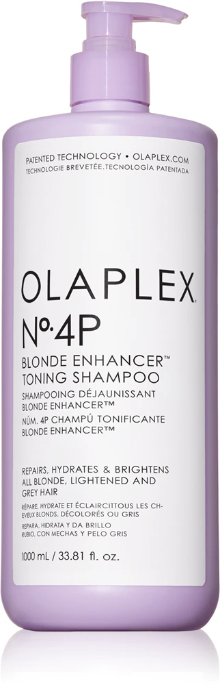 Olaplex N°4P Blond Enhancer Toning Shampoo, silver shampoo and toning shampoo, neutralizes yellow discoloration, 1000 ml