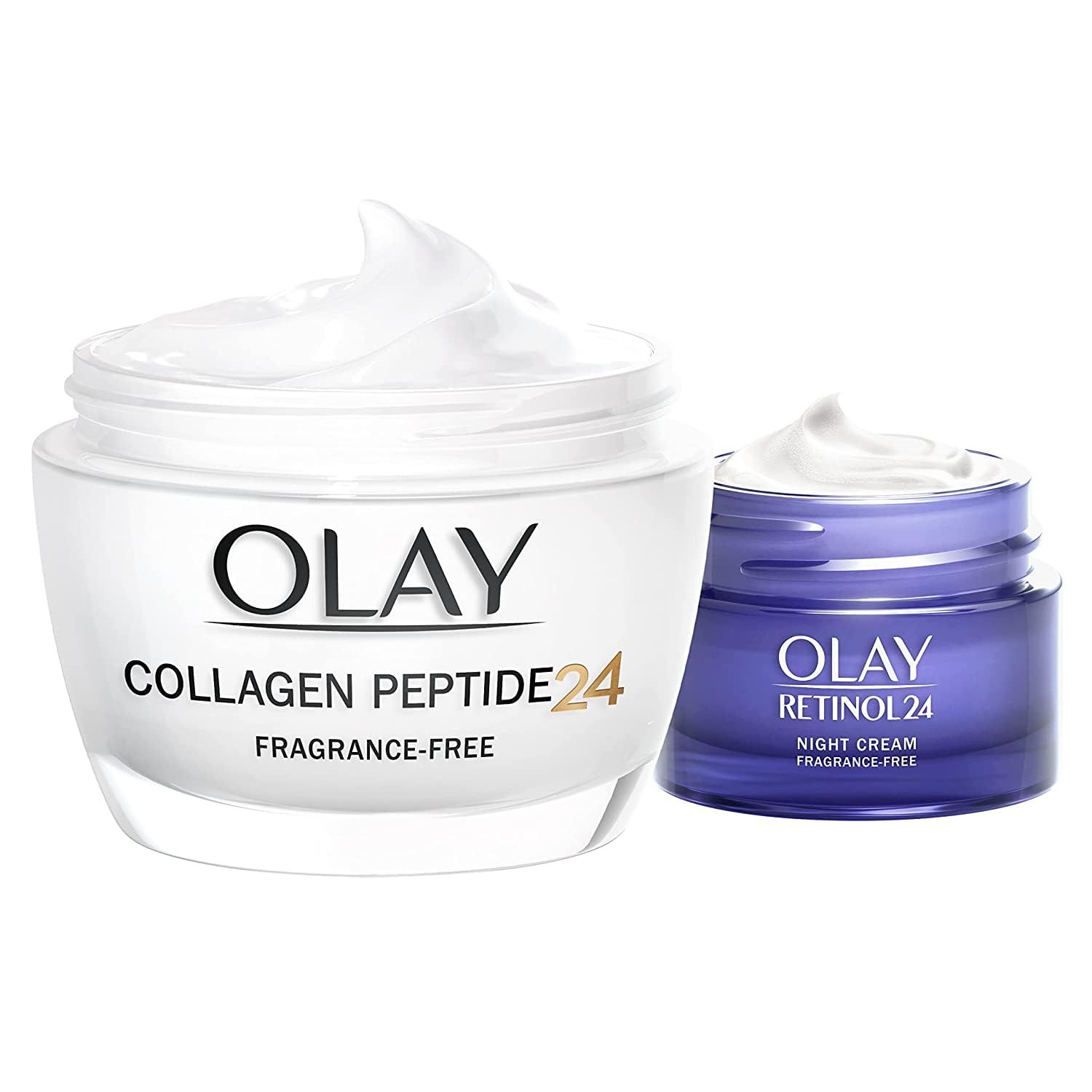 Olay Tages- und Nachtset, Collagen Peptide 24 Tagescreme und Retinol 24 Anti Aging Nachtcreme 65 g