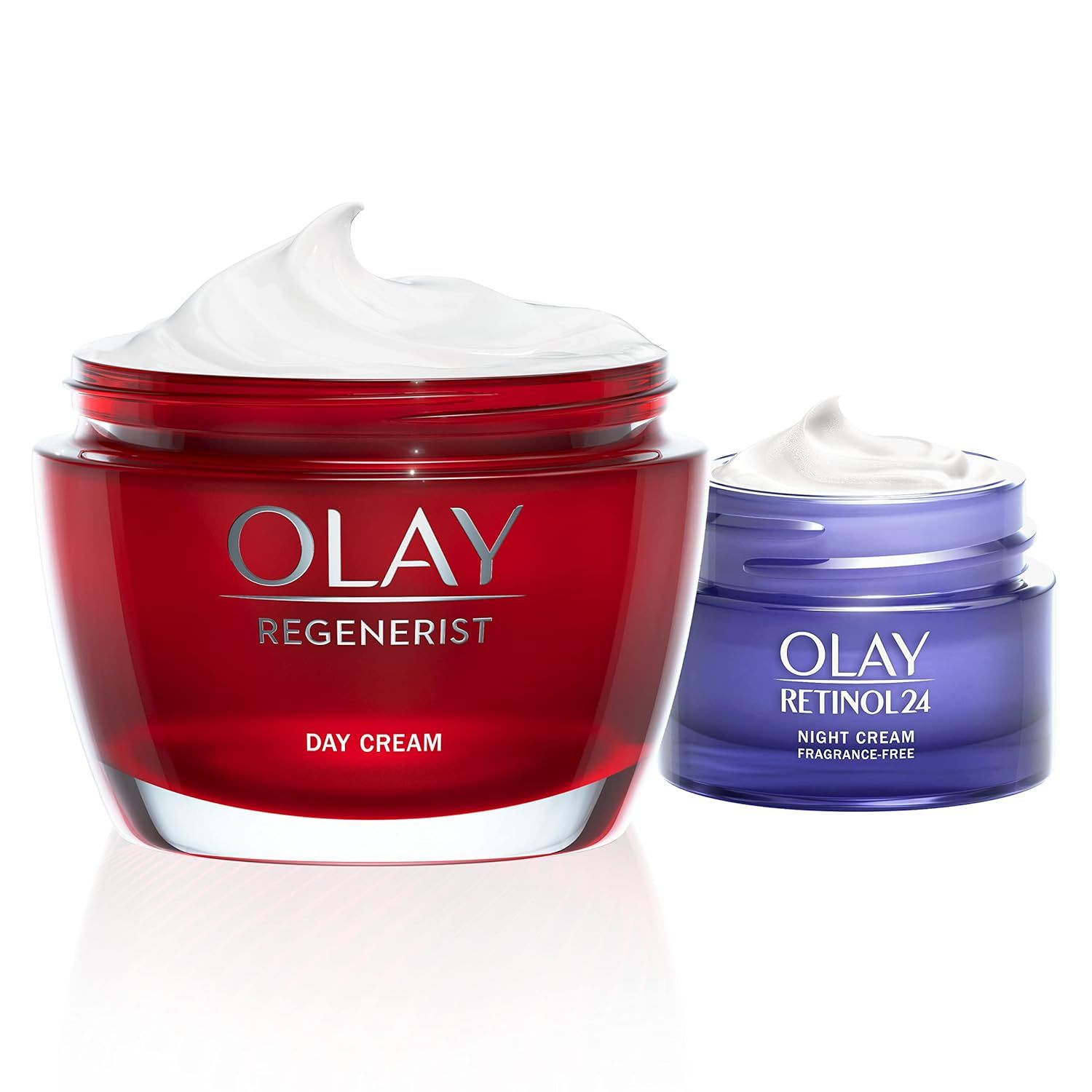 Olay Day and Night Set, Regenerist Day Cream and Retinol 24 Anti Aging Night Cream 65 g