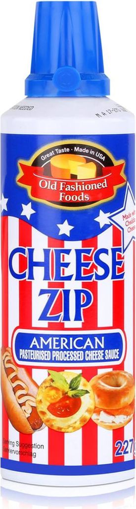Old Fashioned Foods Cheese Zip 227g American Spray Cheese Cheddar 227g