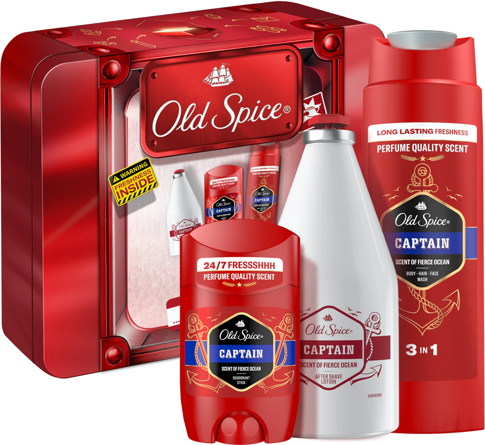 Old Spice Captain Tin Box Gift Set for Men