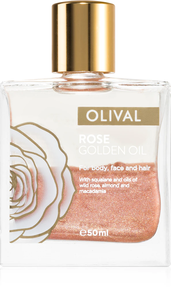 Olival Rose Gold Glitter Oil for face, body and hair