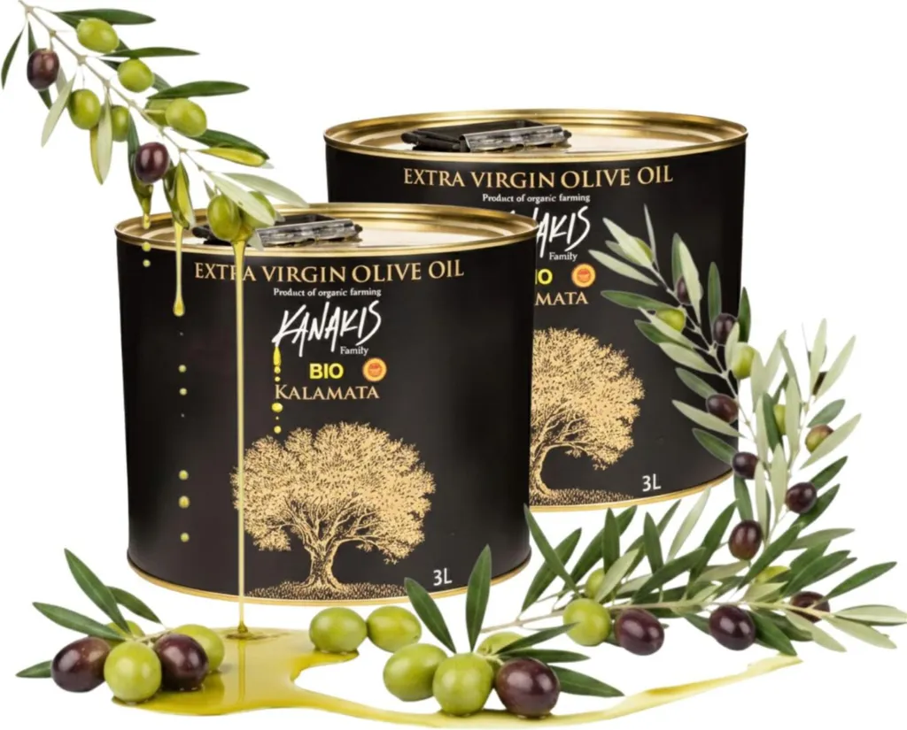 Kanakis Olive Oil - 2 x 3 L - Cold-pressed - From Greece - Extra Virgin - From Black Olives - Olive Oil Set 6000 ml