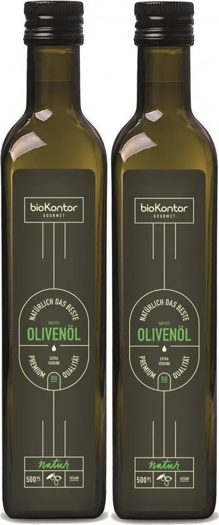 Olive oil 2x 500 ml (1000 ml) from Italy | virgin - extra virgin - fruity - low acidity | biokontor Gourmet