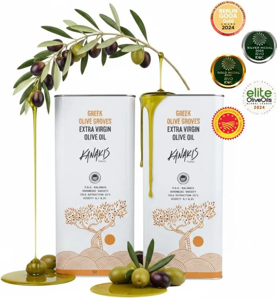 Kanakis Olive oils - 2 x 5 liters - Harvest 2025/26 - Cold-pressed - From Greece - Extra Virgin Olive Oil - Greece - EV Classic 10000 ml
