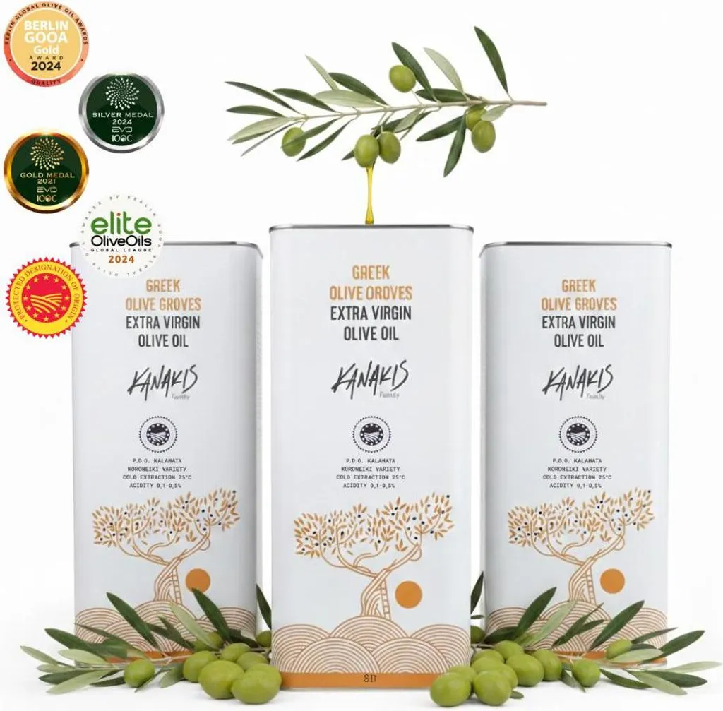 Kanakis Olive oils - 3 x 5 liters - Harvest 2025/26 - Cold-pressed - From Greece - Extra Virgin Olive Oil - Greece - EV Classic 15000 ml