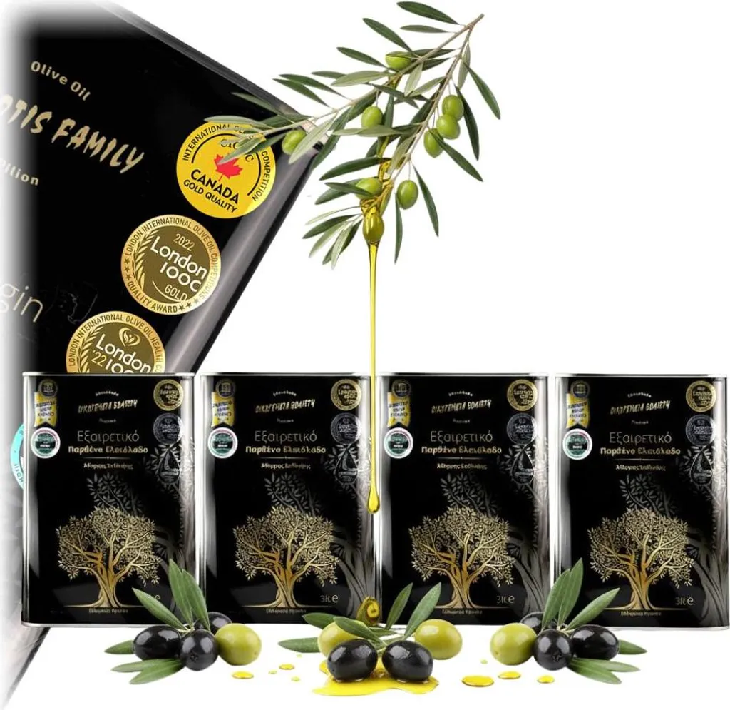 Olive oils - 4 x 3 liters - Harvest 2025/26 - Unfiltered - Cold-pressed - Extra virgin olive oil - Voliotis 12000 ml