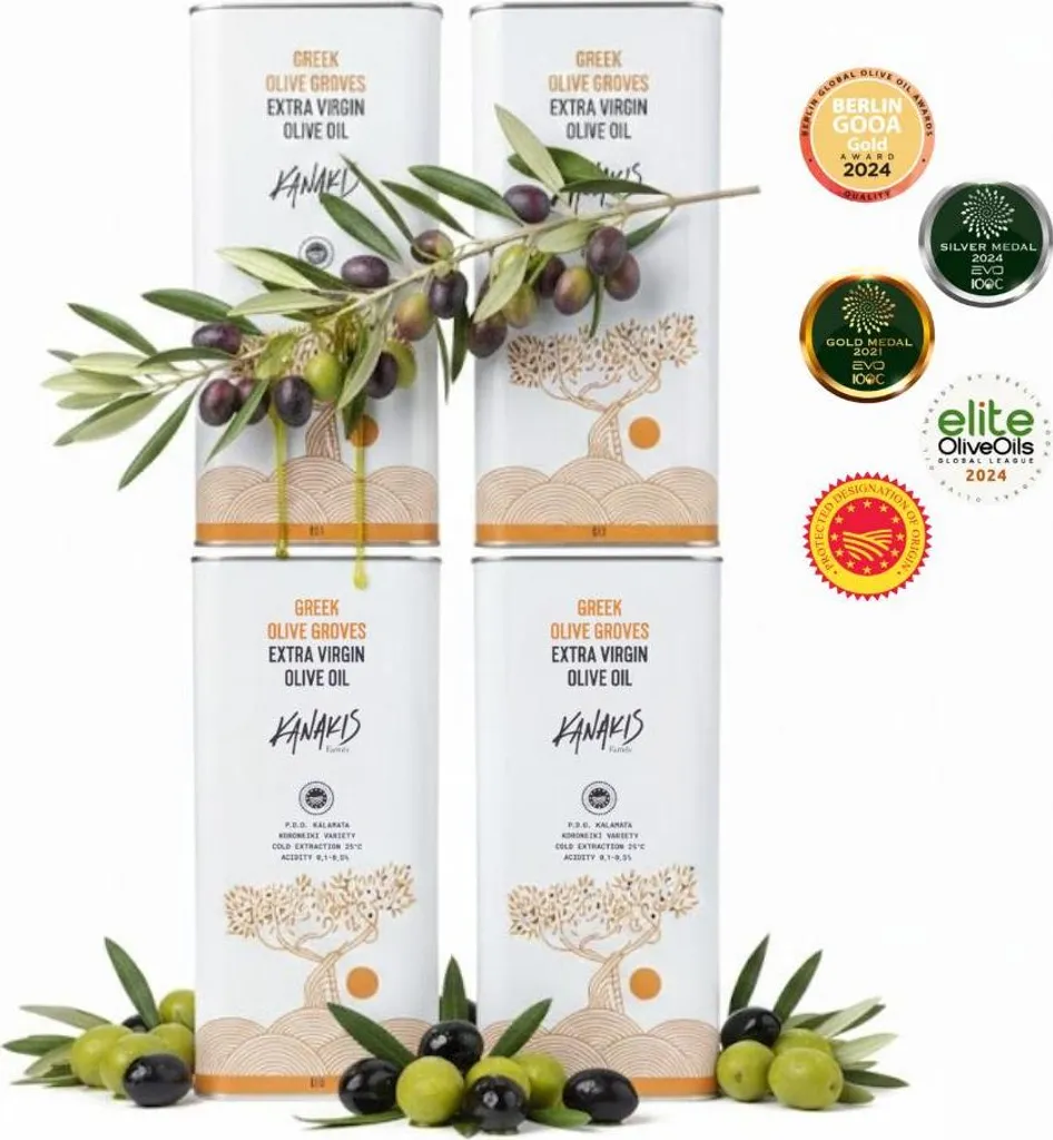 Kanakis Olive oils - 4 x 5 liters - Harvest 2025/26 - Cold-pressed - From Greece - Extra Virgin Olive Oil - Greece - EV Classic 20000 ml